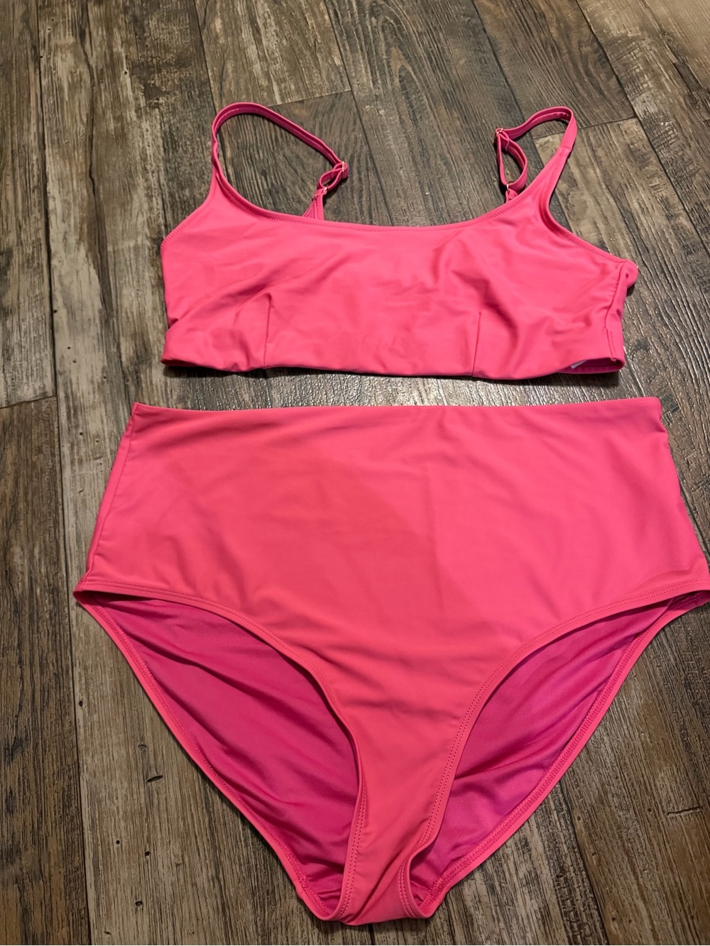 Old Navy Bright Pink High-Waist Bikini Set